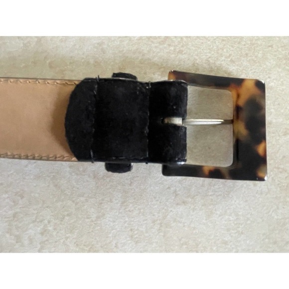 WCM New York Womens Suede Leather Size Medium Tortoise Shell Style Buckle Belt - Picture 10 of 10